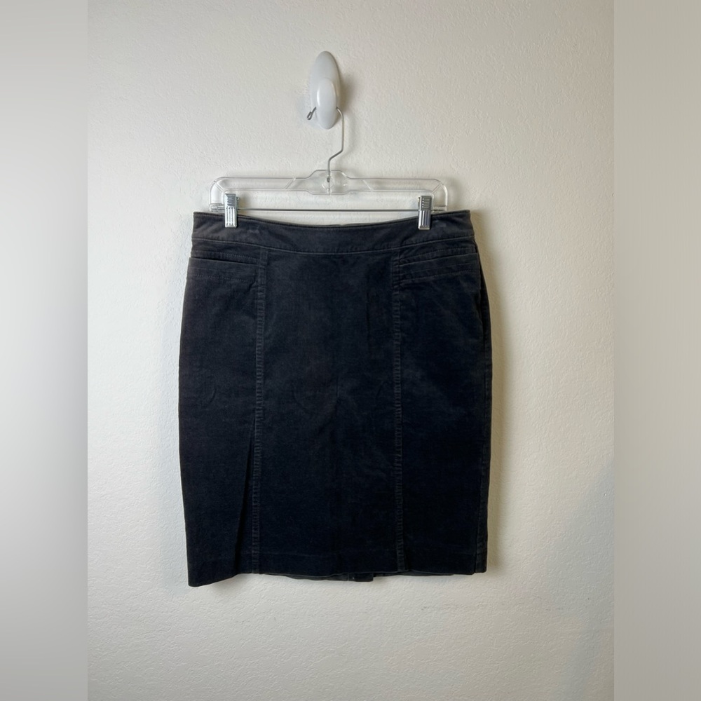 Ann Taylor Charcoal Gray Corduroy Fall Winter Office Classic Pencil Skirt